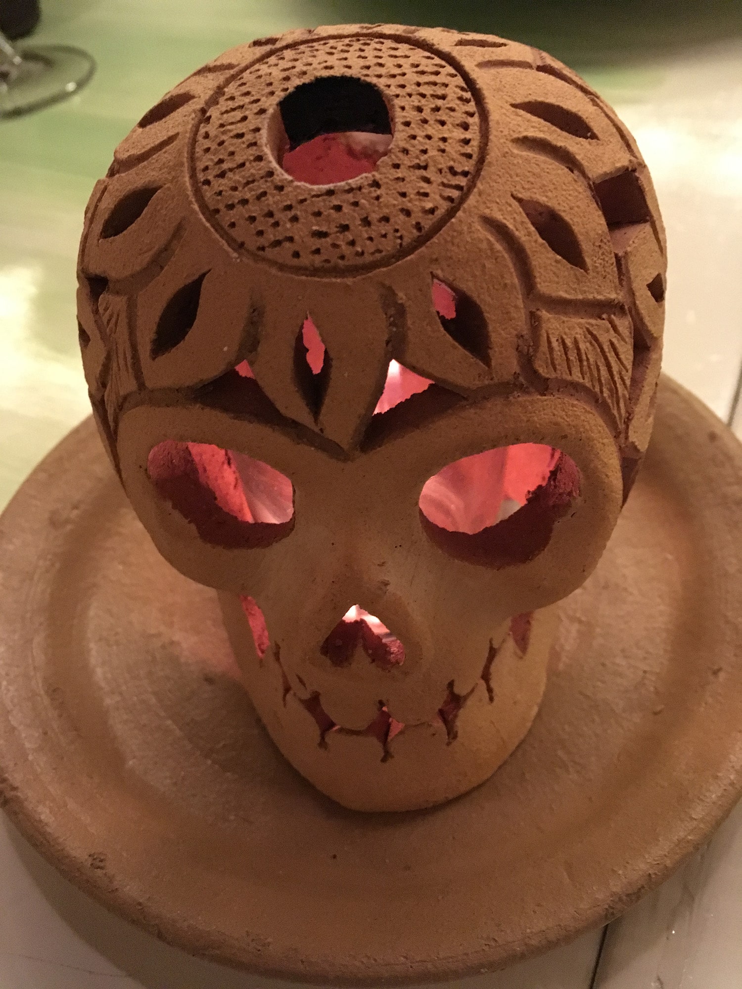 Art in Oaxaca - Day of the Dead clay skull